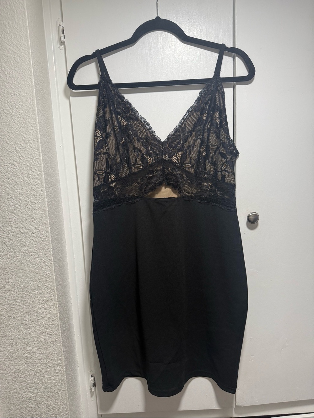 SHEIN Black Lace V-Neck Slip Dress